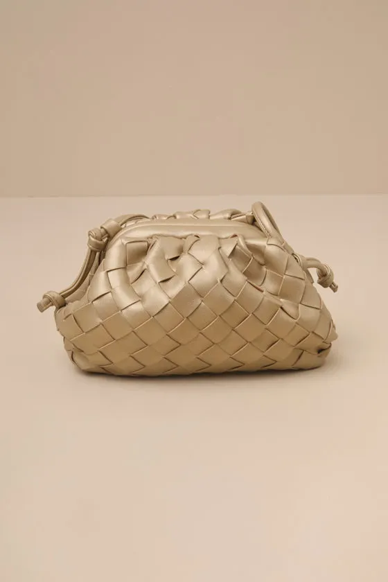 Inclined to Impress Gold Woven Pouch Handbag sold by Lulus product image thumbnail 2