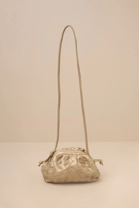 Inclined to Impress Gold Woven Pouch Handbag sold by Lulus product image thumbnail 3