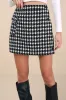 Ada Black and White Houndstooth Mini Skirt sold by Lulus