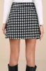 Ada Black and White Houndstooth Mini Skirt sold by Lulus