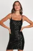 Effervescent Essence Black Sequin Sleeveless Bodycon Mini Dress sold by Lulus