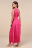 Goddess Aura Fuchsia Satin One-Shoulder Maxi Dress sold by Lulus