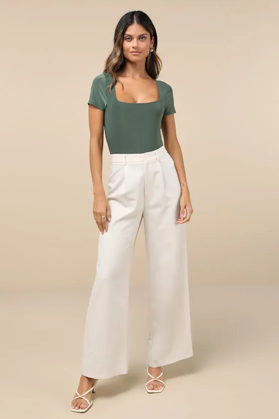 Perfect Possibility Olive Green Short Sleeve Bodysuit sold by Lulus product image thumbnail 3