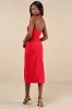 Irresistible Silhouette Red Backless Bustier Halter Midi Dress sold by Lulus