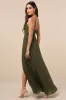Marveled Beauty Olive Green Sleeveless Tie-Front Maxi Dress sold by Lulus