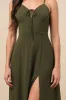 Marveled Beauty Olive Green Sleeveless Tie-Front Maxi Dress sold by Lulus