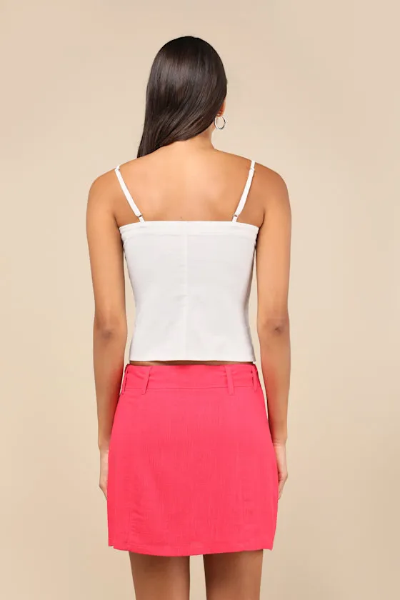 Trendsetting Option Hot Pink Belted High-Rise Mini Skirt sold by Lulus product image thumbnail 3