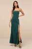 Night of Compliments Emerald Strapless Bustier Maxi Dress sold by Lulus