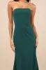 Night of Compliments Emerald Strapless Bustier Maxi Dress sold by Lulus