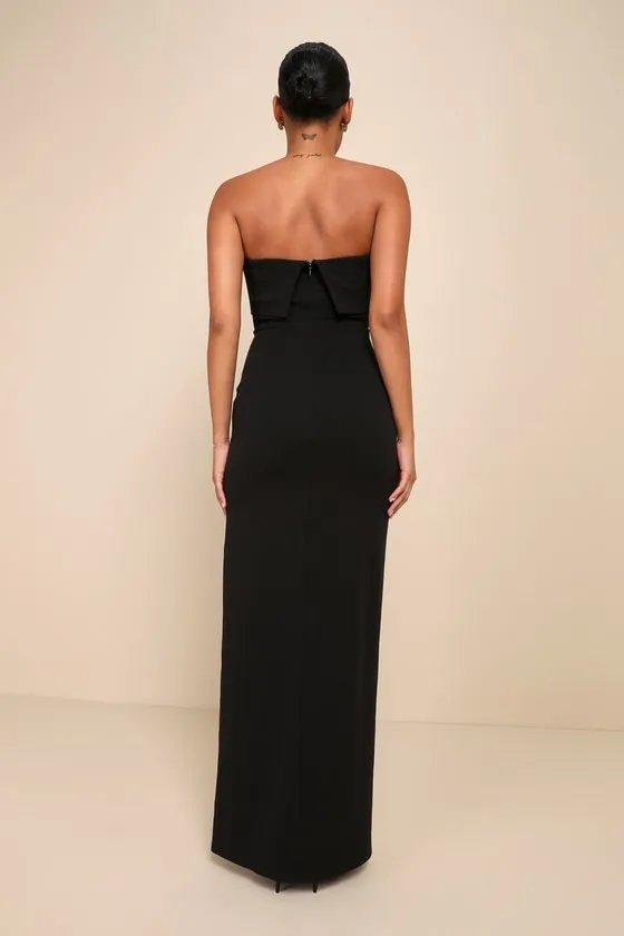 Classy Consideration Black Strapless Maxi Dress sold by Lulus product image thumbnail 2