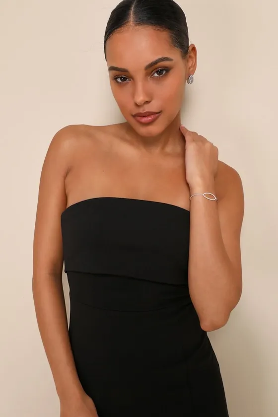 Classy Consideration Black Strapless Maxi Dress sold by Lulus product image thumbnail 4