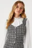 Upscale Instinct Black and Silver Tweed Button-Front Tank Top sold by Lulus