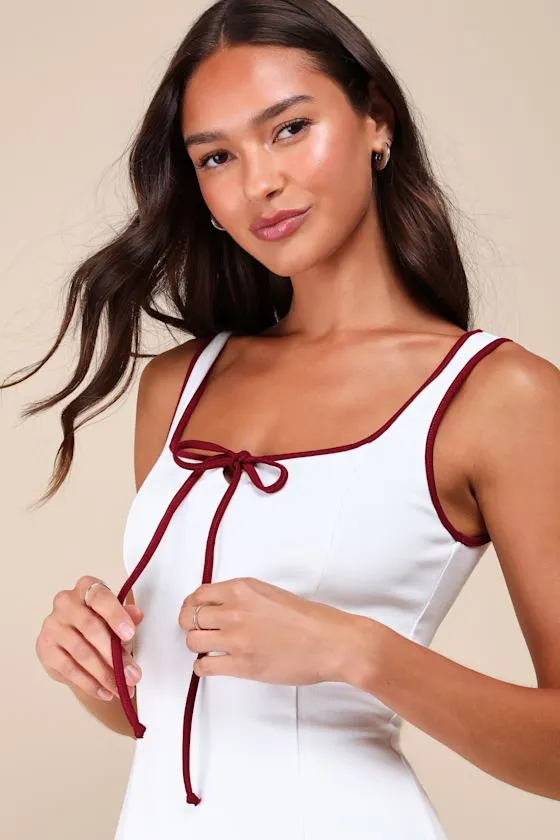 Cutest Allure Ivory Bow Square Neck Sleeveless Mini Dress sold by Lulus product image thumbnail 4