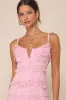 Delightful Cuteness Pink Lace Ruffled Button-Up Maxi Dress sold by Lulus