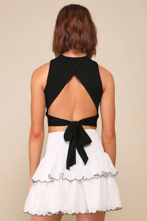 Charming Time White Smocked Tiered Mini Skirt sold by Lulus product image thumbnail 2