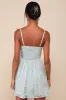 Flirty Dreamer Sage Floral Bustier Lace Ribbon Mini Dress sold by Lulus