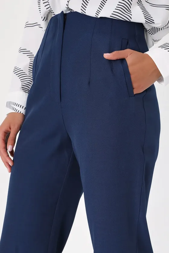 Build Your Dreams Navy Blue Straight Leg Trouser Pants sold by Lulus product image thumbnail 3