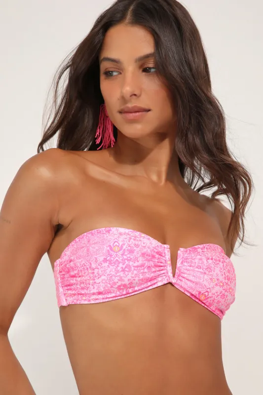 Stealing Sunshine Pink Boho Bandeau Bikini Top sold by Lulus