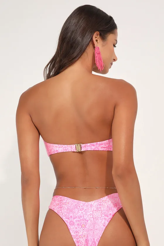 Stealing Sunshine Pink Boho Bandeau Bikini Top sold by Lulus product image thumbnail 3