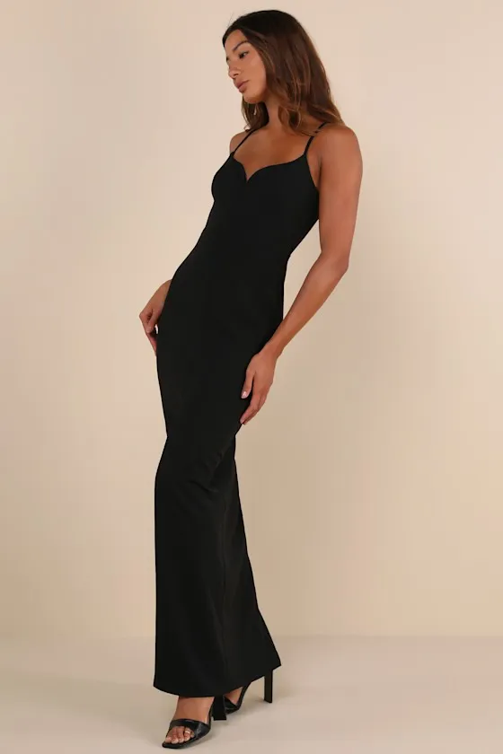 Impressive Glamour Black Sleeveless Column Maxi Dress sold by Lulus product image thumbnail 2