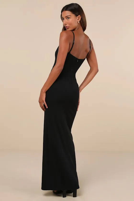 Impressive Glamour Black Sleeveless Column Maxi Dress sold by Lulus product image thumbnail 3