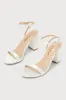 Scarletta Ivory Satin Ankle Strap High Heels sold by Lulus