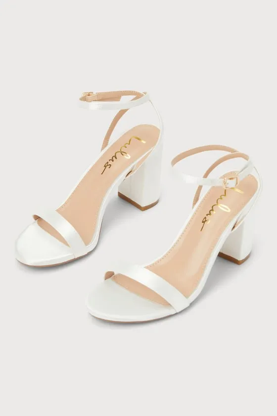 Scarletta Ivory Satin Ankle Strap High Heels sold by Lulus product image thumbnail 2