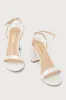 Scarletta Ivory Satin Ankle Strap High Heels sold by Lulus