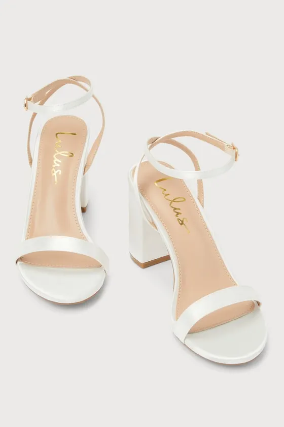 Scarletta Ivory Satin Ankle Strap High Heels sold by Lulus product image thumbnail 3