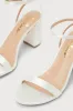 Scarletta Ivory Satin Ankle Strap High Heels sold by Lulus