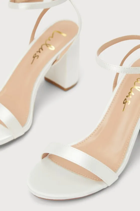 Scarletta Ivory Satin Ankle Strap High Heels sold by Lulus product image thumbnail 4