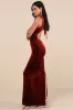 Notorious Stunner Rust Velvet Mock Neck Backless Maxi Dress sold by Lulus