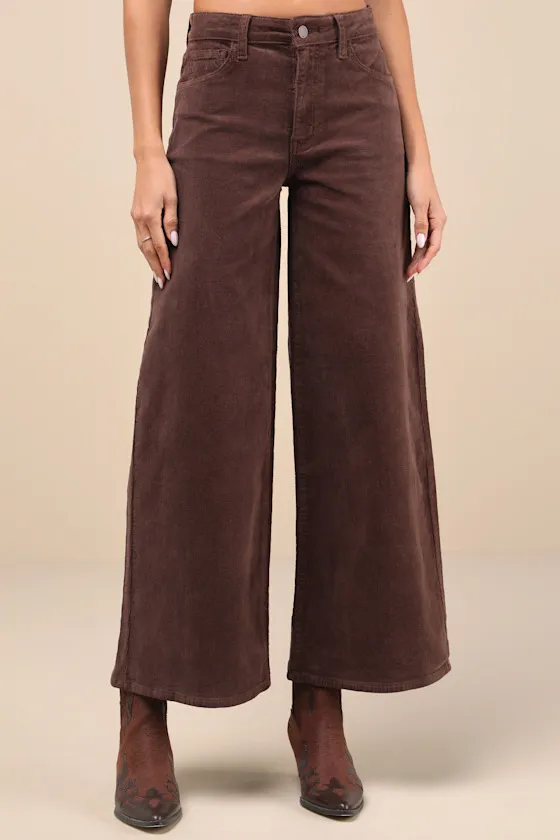 Timeless Option Brown Corduroy Wide-Leg Pants sold by Lulus product image thumbnail 3