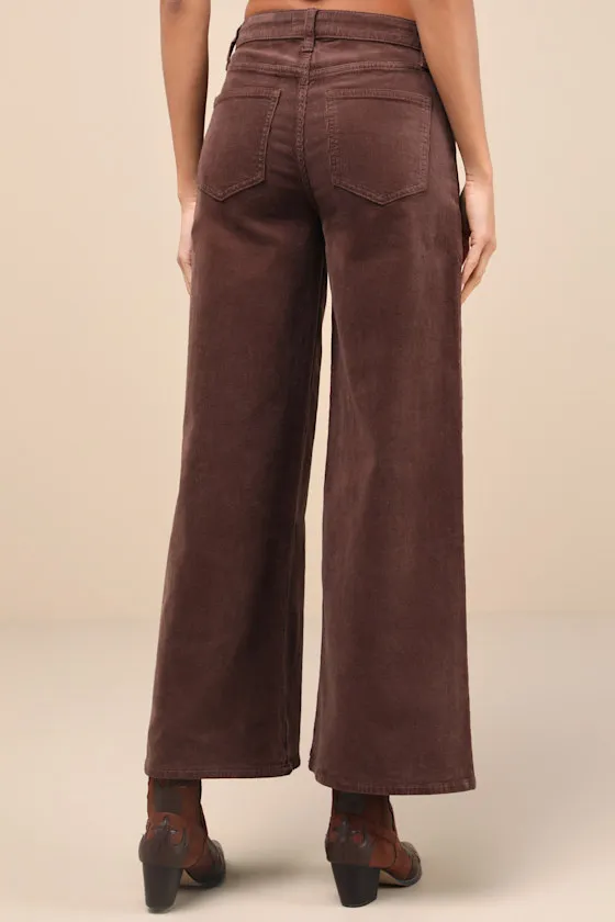 Timeless Option Brown Corduroy Wide-Leg Pants sold by Lulus product image thumbnail 4