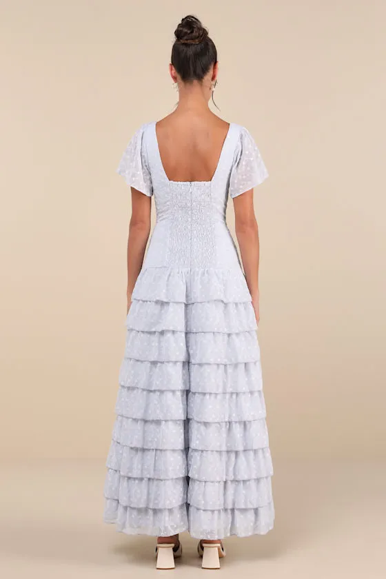 Delightful Favorite Light Blue Eyelet Tiered Maxi Dress sold by Lulus product image thumbnail 2