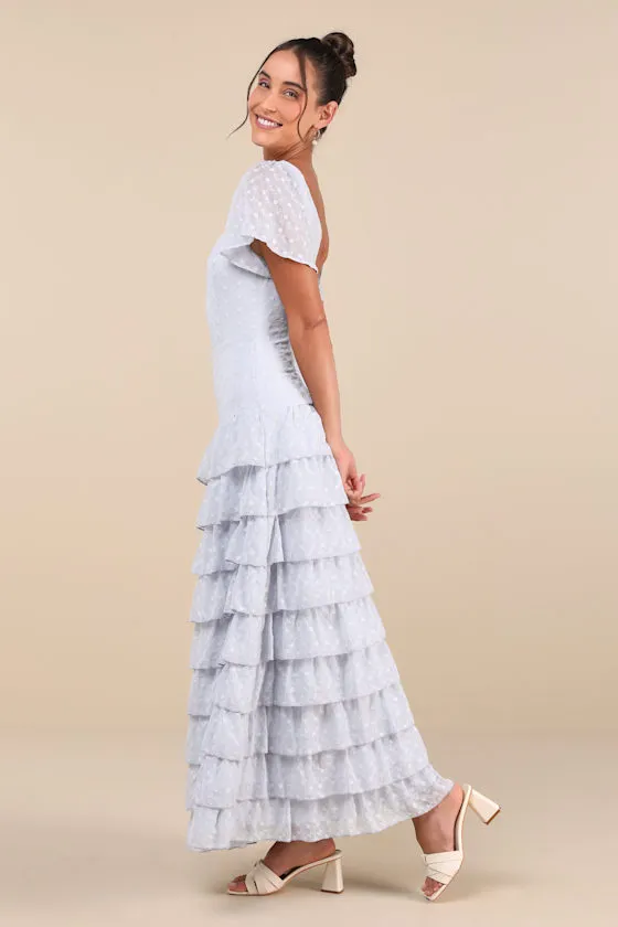 Delightful Favorite Light Blue Eyelet Tiered Maxi Dress sold by Lulus product image thumbnail 3