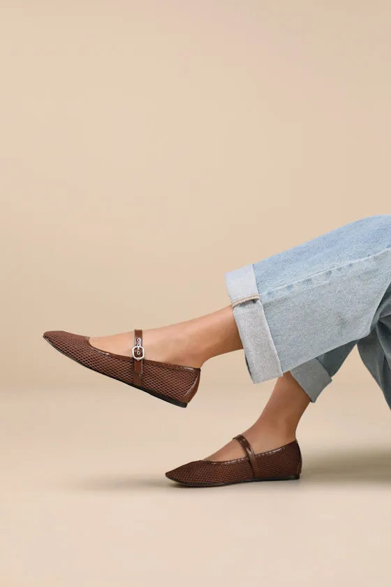 Rodni Toffee Mesh Buckle Ballet Flats sold by Lulus product image thumbnail 2