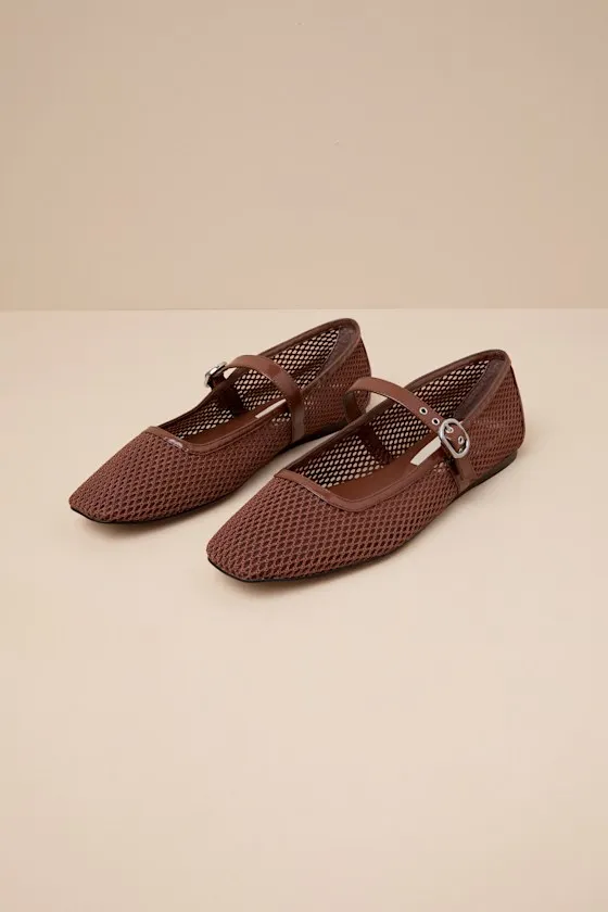 Rodni Toffee Mesh Buckle Ballet Flats sold by Lulus product image thumbnail 3