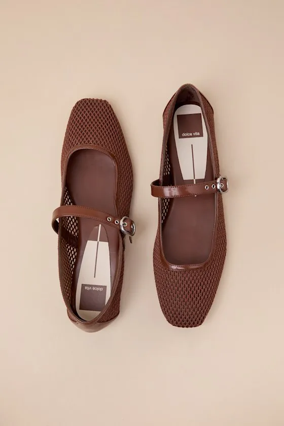 Rodni Toffee Mesh Buckle Ballet Flats sold by Lulus product image thumbnail 4