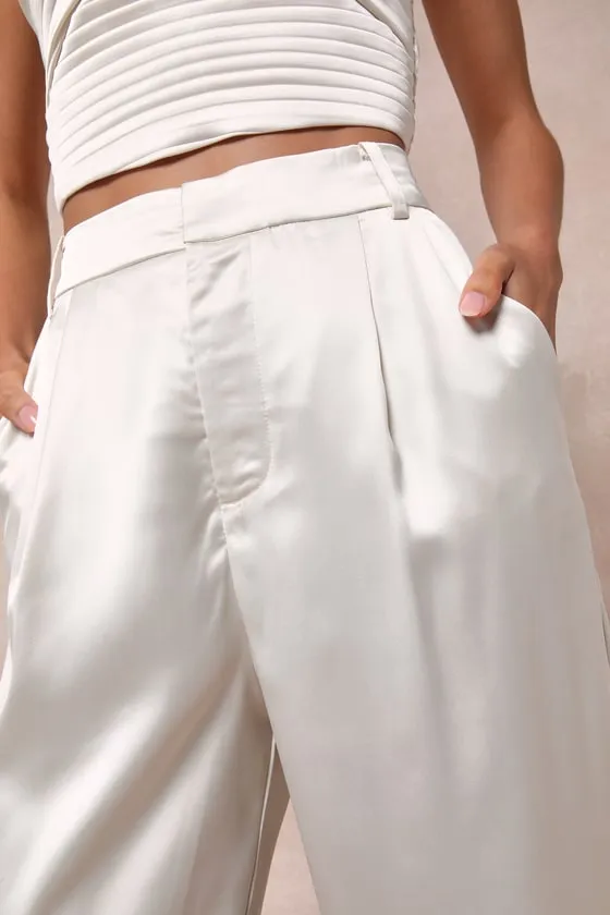Flawless Behavior Champagne High-Rise Straight Leg Pants sold by Lulus product image thumbnail 4