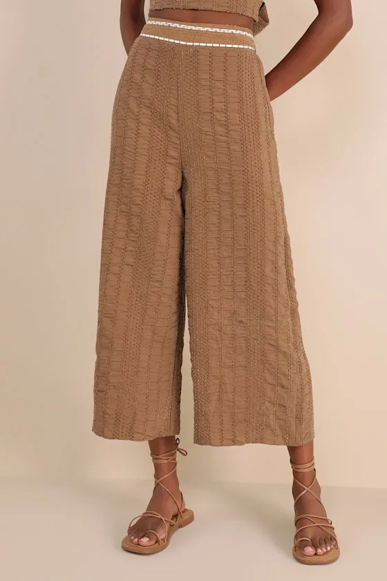Sunny Confidence Brown Textured Velvet Wide-Leg Pants sold by Lulus product image thumbnail 3