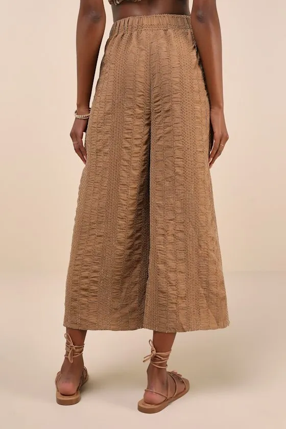 Sunny Confidence Brown Textured Velvet Wide-Leg Pants sold by Lulus product image thumbnail 4