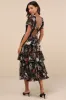Darling Endeavor Black Velvet Burnout Tiered Midi Dress sold by Lulus