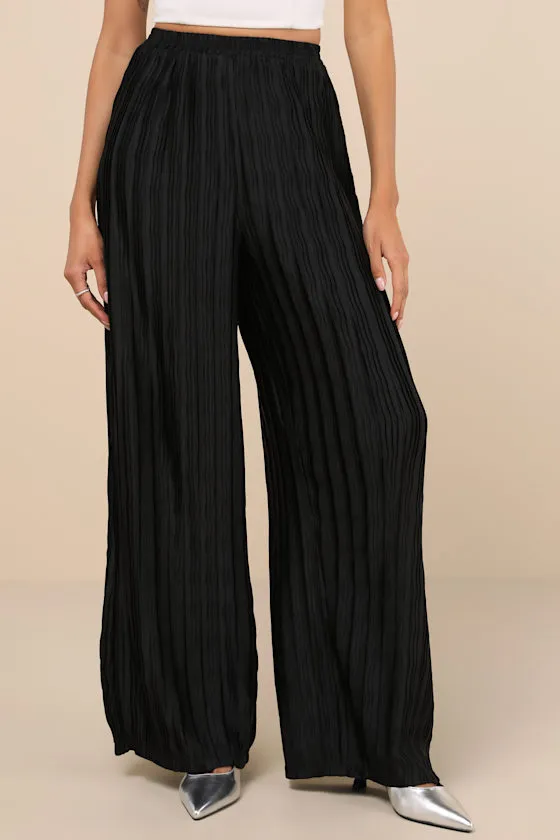 Majorly Envied Black Pleated Wide-Leg Pants sold by Lulus product image thumbnail 2