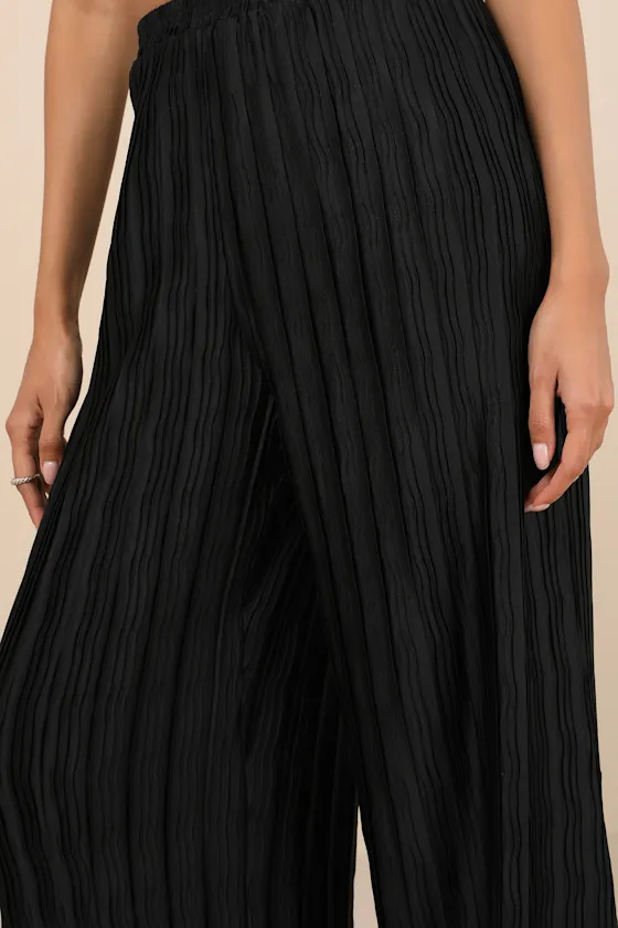 Majorly Envied Black Pleated Wide-Leg Pants sold by Lulus product image thumbnail 4