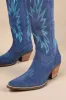 Thunder Road Blue Suede Leather Knee-High Western Boots sold by Lulus