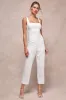 Exceptional Vision White Jacquard Removable Bow Jumpsuit sold by Lulus