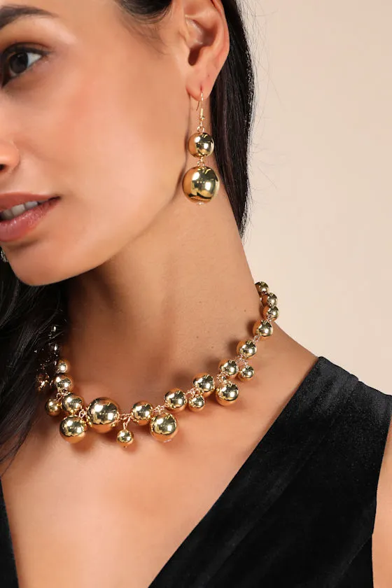 Statement Babe Gold Necklace and Earrings Set sold by Lulus product image thumbnail 3