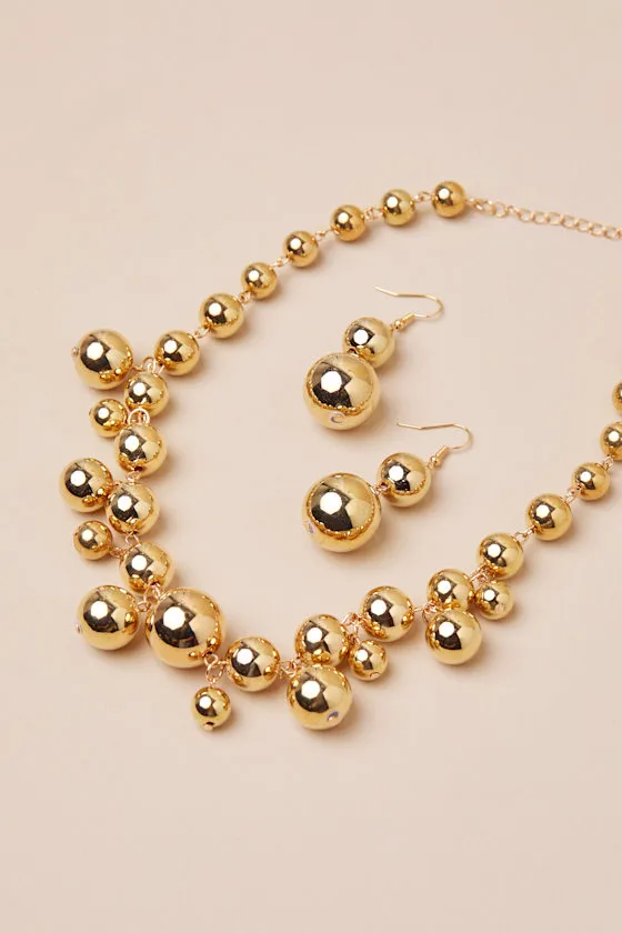 Statement Babe Gold Necklace and Earrings Set sold by Lulus product image thumbnail 4