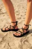 Midform Infinity Black Strappy Flatform Sandals sold by Lulus